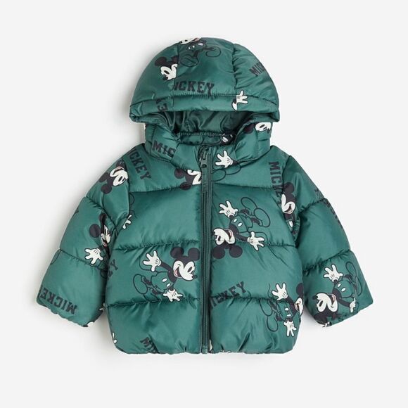 H&M Patterned Mickey Mouse Puffer Jacket & Hooded Puffer Jacket - Picture 2 of 9